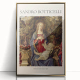 Mid-century modernist art depicting Sandro Botticelli's design in a gold framed acrylic, ideal for nursery wall art.