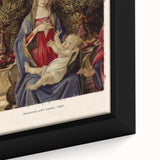 Extra large framed canvas featuring a close-up of Sandro Botticelli's artwork, with textured black and colorful details.