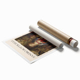 Extra large rolled print of Sandro Botticelli's floral design in muted tones.