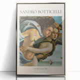 Art deco poster of Sandro Botticelli design in silver frame, ideal for nursery wall art.
