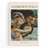 Black and white print of Sandro Botticelli's artwork on stretched canvas, ideal for kitchen wall art.