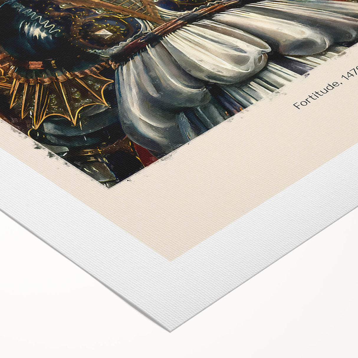 Art deco poster featuring a Sandro Botticelli design in muted earth tones on rolled canvas, suitable for dining room decor.