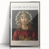 Art deco poster of Sandro Botticelli's work in a silver frame, ideal for modern nursery decor.