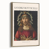 Framed canvas of Sandro Botticelli's landscape art painting featuring muted earth tones, ideal for classic living room decor.