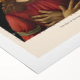 Art deco poster featuring a minimalist Sandro Botticelli design in muted tones on rolled canvas.