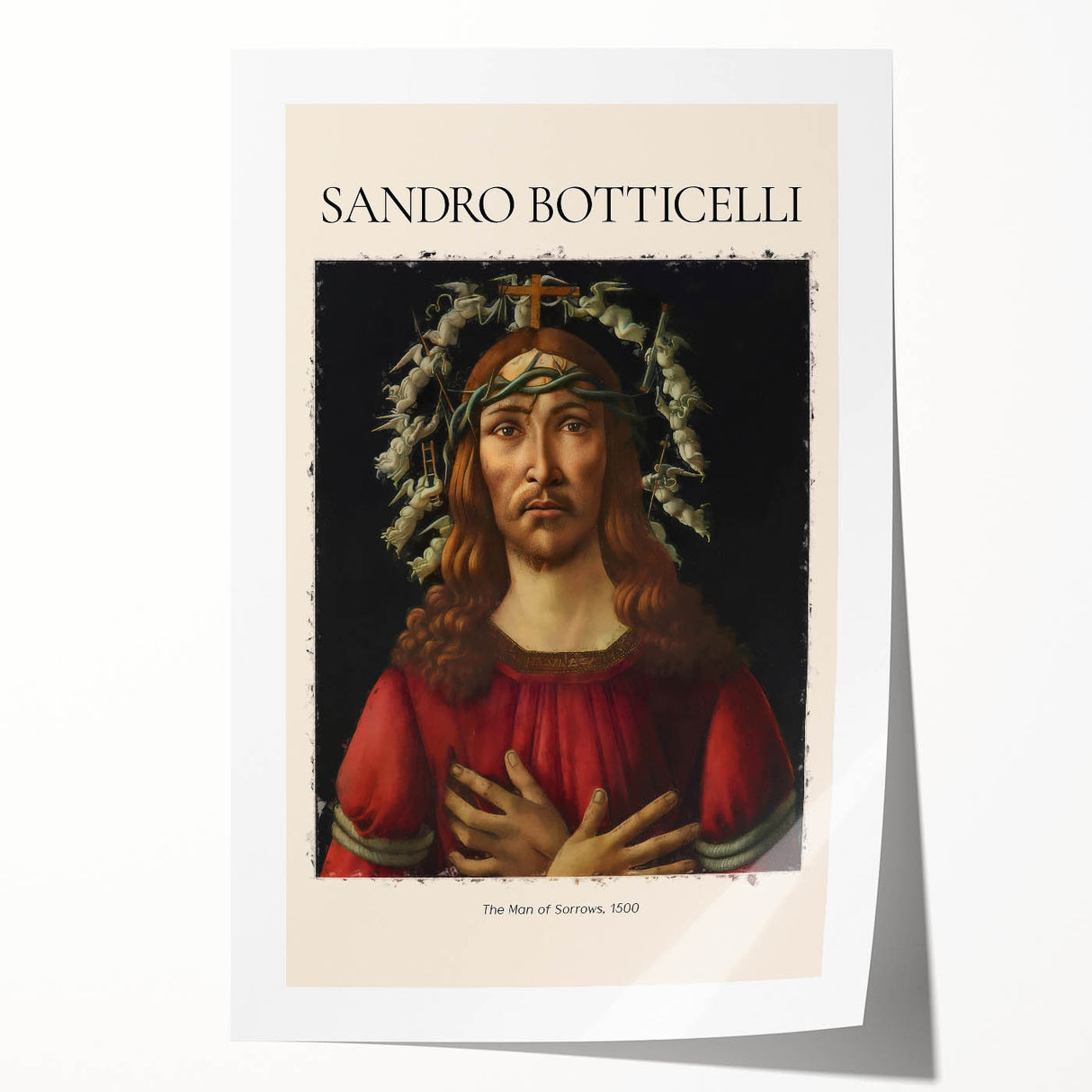 Rolled print of Sandro Botticelli's floral art in soft pastel hues, ideal for art wall dining room.