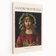 Side view of a stretched canvas featuring Sandro Botticelli's Renaissance style artwork, ideal for kitchen wall art.