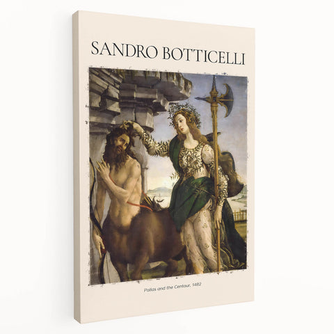 Renaissance style Sandro Botticelli painting on stretched canvas, featuring soft pastel colors, ideal for kitchen wall art.