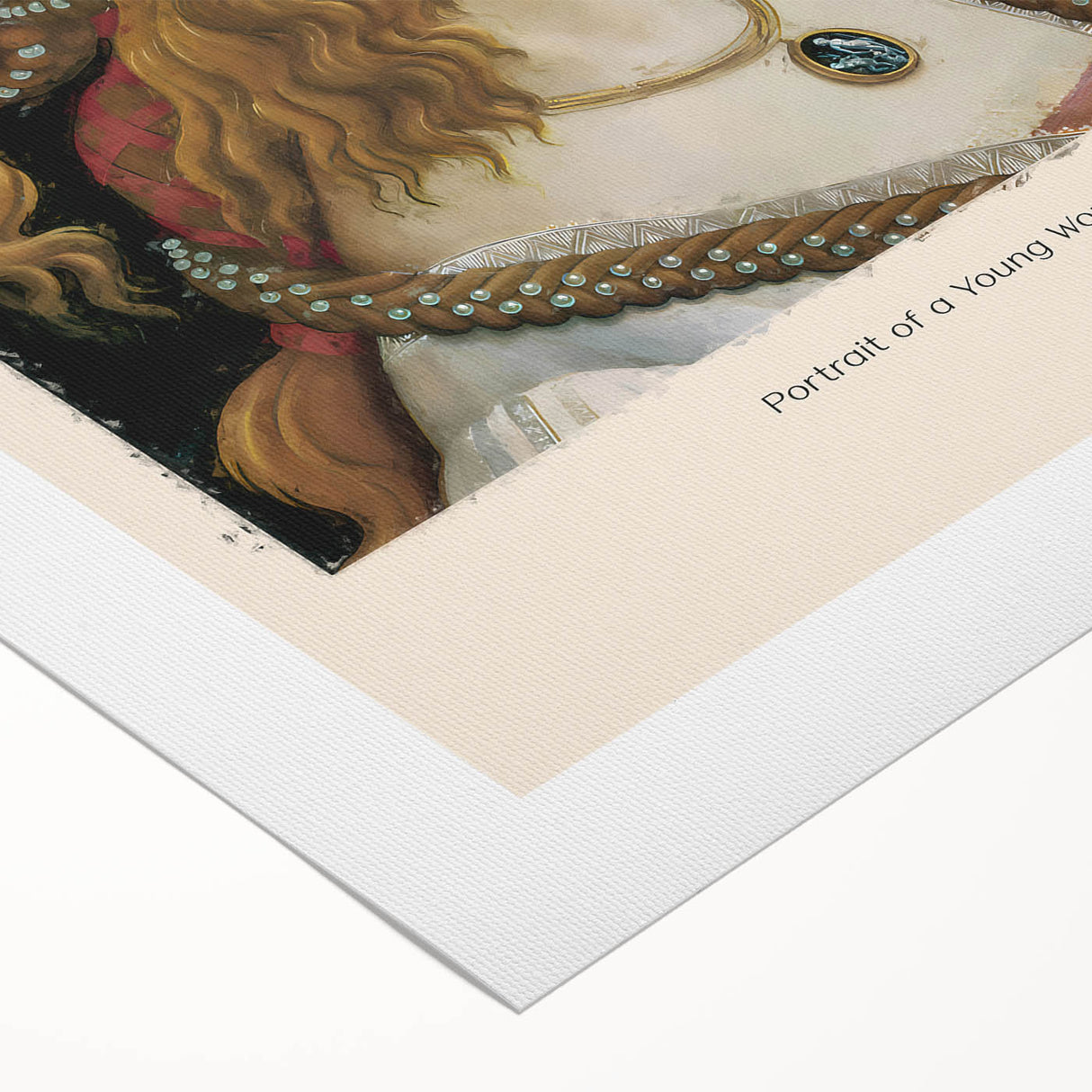 Art deco poster featuring a Sandro Botticelli design in muted pastel shades on rolled canvas, suitable for dining room decor.