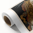 Art deco poster featuring Sandro Botticelli's Renaissance artwork on rolled canvas, ideal for nursery wall art.
