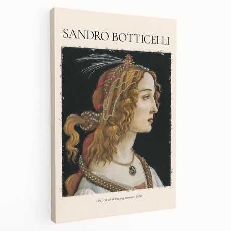 Renaissance-inspired artwork by Sandro Botticelli on a large stretched canvas.