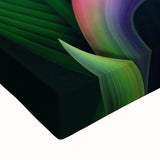 Close-up of a vibrant botanical Bird of Paradise wall art design on stretched canvas, showcasing intricate details and bright colors, ideal for home decor.