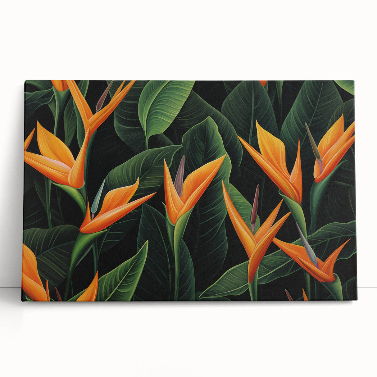 Bird of Paradise wall art canvas featuring vibrant colors and intricate botanical details, perfect for enhancing home decor with a tropical touch.