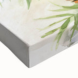 Close-up of a vibrant bluebonnet botanical wall art design on stretched canvas, showcasing intricate floral details and vivid colors, perfect for home decor.