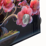 Close-up of a botanical bonsai tree wall art design showcasing vibrant colors and intricate details, printed on high-quality acrylic glass for an elegant home decor accent.
