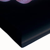 Close-up of a botanical bonsai tree wall art piece on stretched canvas, showcasing intricate flower details and vibrant colors, perfect for enhancing home decor.