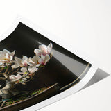 Botanical bonsai tree wall art design showcasing vibrant flowers and intricate details, printed on high-quality canvas and rolled for easy framing. Perfect for nature-inspired decor.