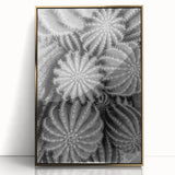 Framed wall art featuring a botanical cactus design in gold acrylic, showcasing intricate details and vibrant colors, perfect for modern home decor.