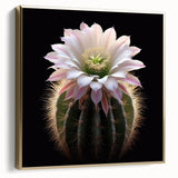 Framed wall art featuring a botanical cactus design with intricate details in silver and gold, set against a neutral background, perfect for modern decor.