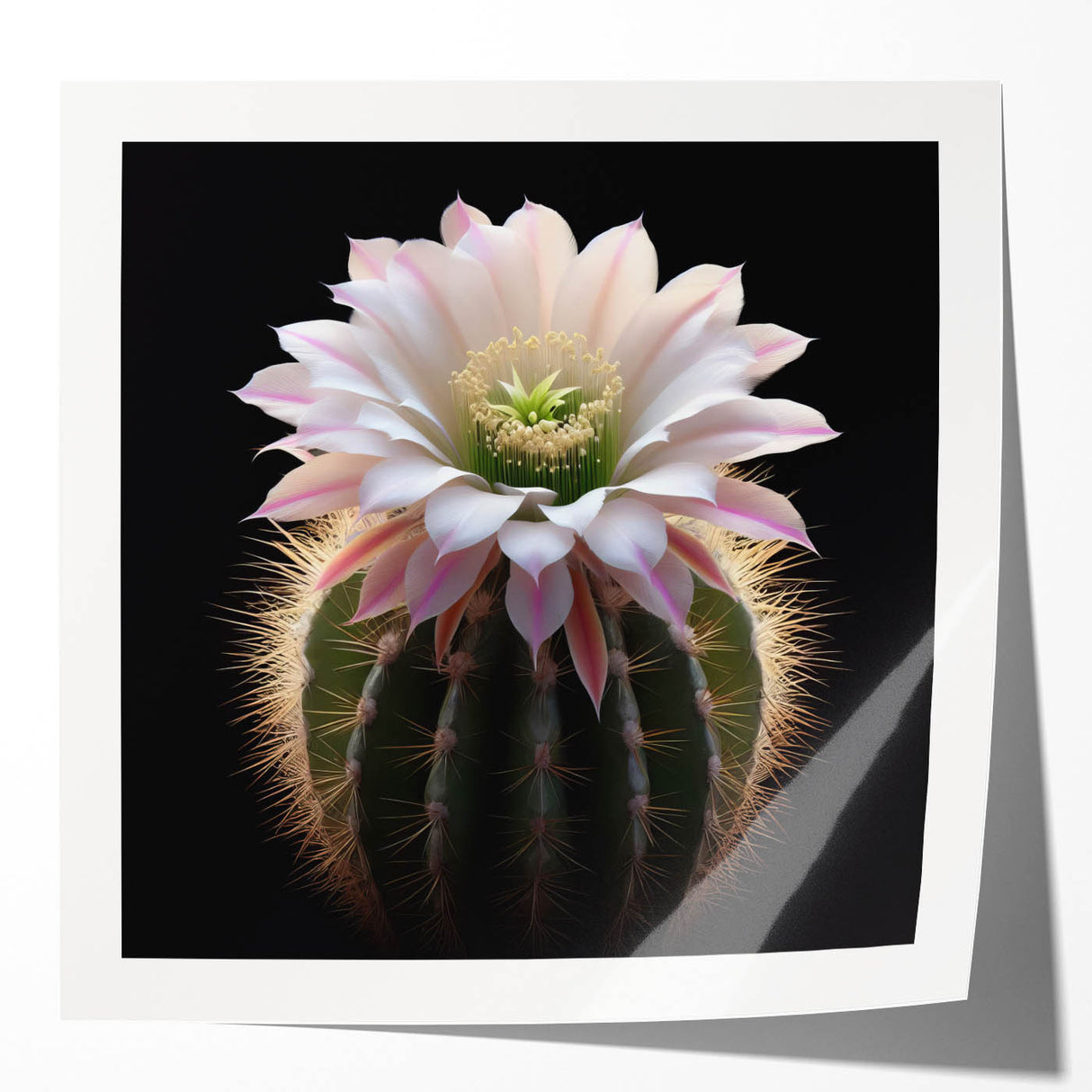 Botanical wall art print showcasing a vibrant cactus design with intricate details, rolled for easy display and storage, perfect for home décor enthusiasts.
