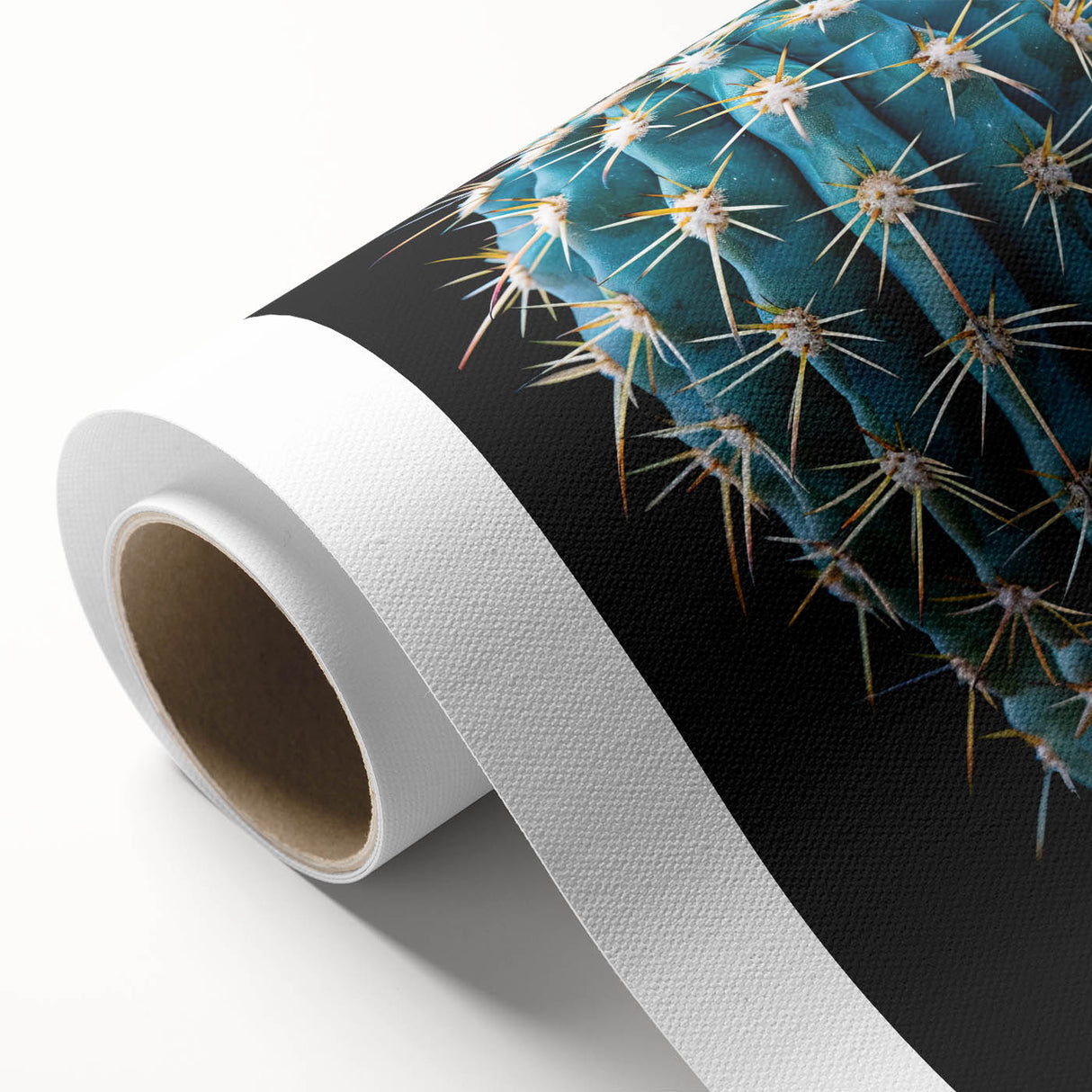 Botanical wall art featuring a vibrant cactus design on rolled canvas, showcasing intricate details and rich colors, ideal for home decor enthusiasts.