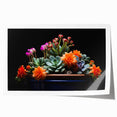Botanical wall art featuring a vibrant cactus design in shades of green and pink, rolled and ready for display, perfect for home decor enthusiasts.