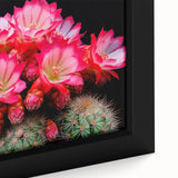 Close-up of a framed wall art piece featuring a botanical cactus design with vibrant green and earthy tones, showcasing intricate details of the plant's textures. Ideal for nature-inspired decor.