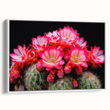 Framed wall art featuring a botanical cactus design, showcasing vibrant greens and earthy tones on a white background, perfect for modern decor.