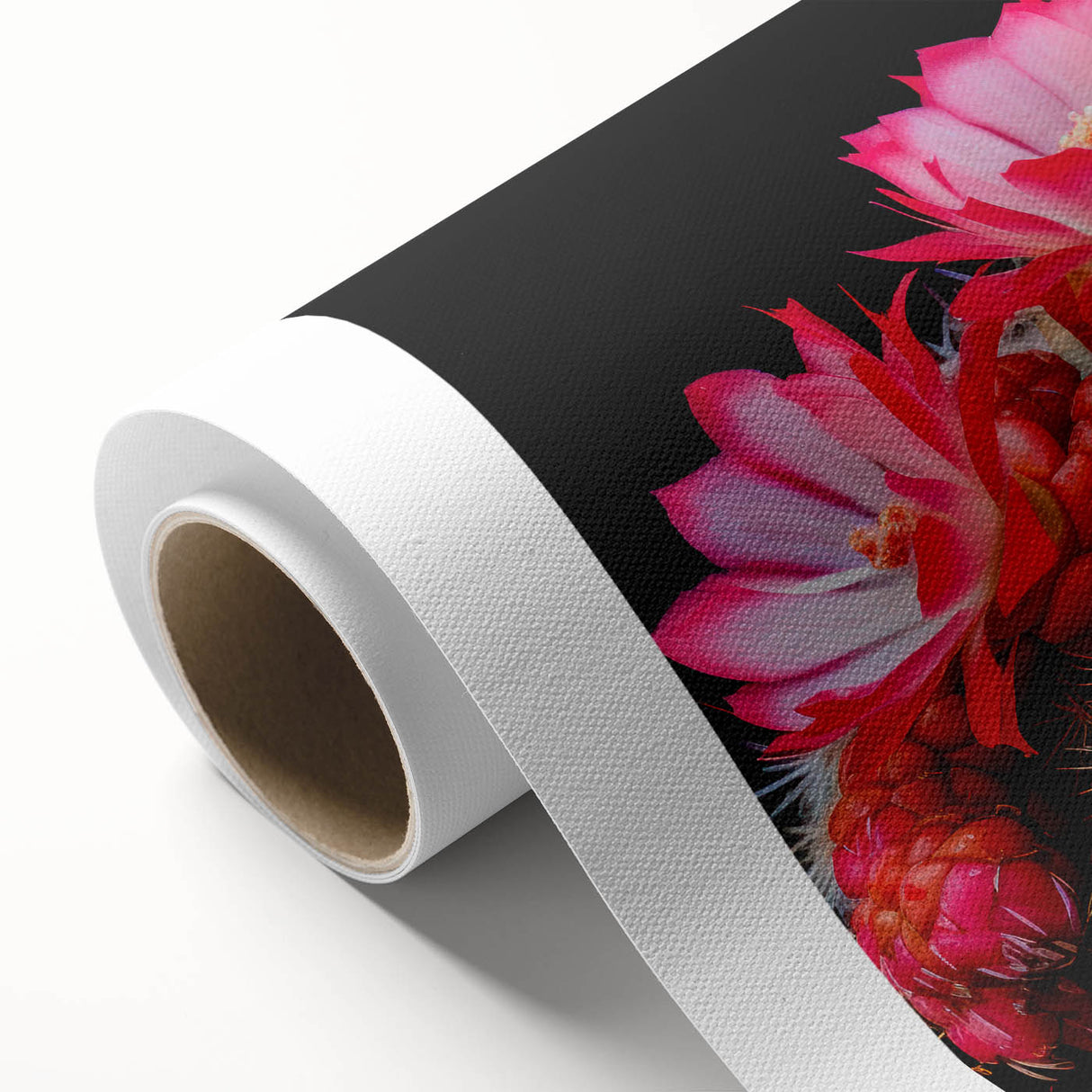 Botanical wall art featuring a vibrant cactus design, printed on high-quality rolled canvas, showcasing intricate details and vivid colors, perfect for home decor.