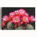 Vibrant botanical wall art featuring a detailed cactus design on stretched canvas, showcasing rich greens and earthy tones, perfect for home decor enthusiasts.