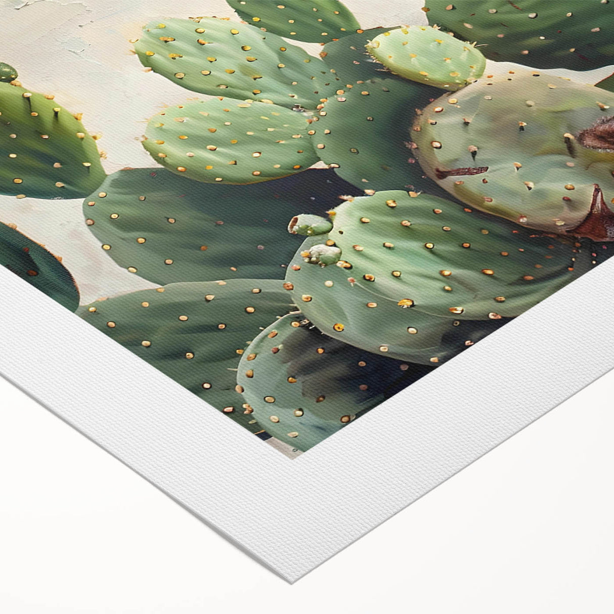 Vibrant botanical cactus design on rolled canvas wall art, showcasing intricate details and rich colors, perfect for enhancing home decor. Ideal for nature lovers.