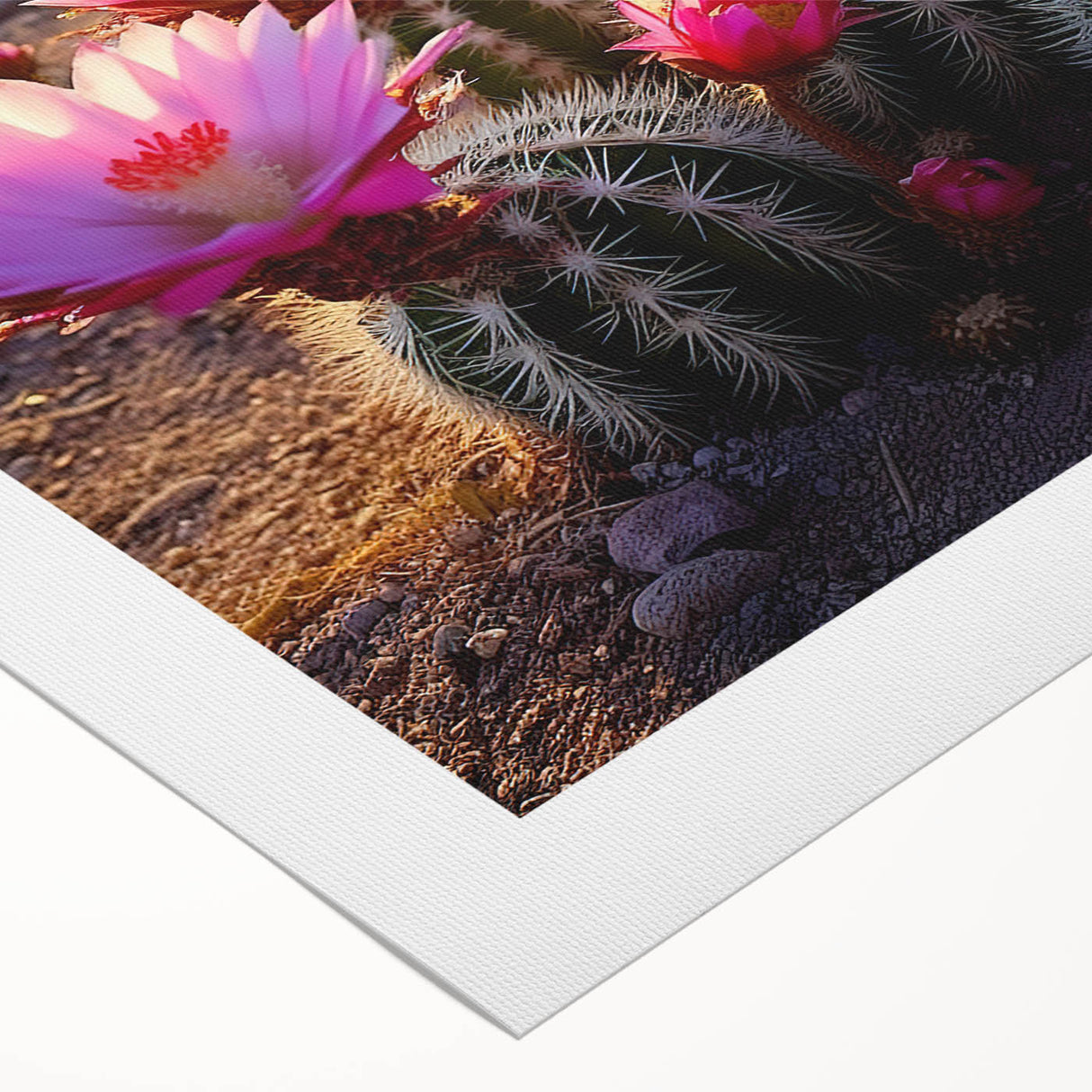 Botanical wall art featuring a vibrant cactus design on rolled canvas, showcasing intricate details and rich colors, ideal for home decor enhancement.