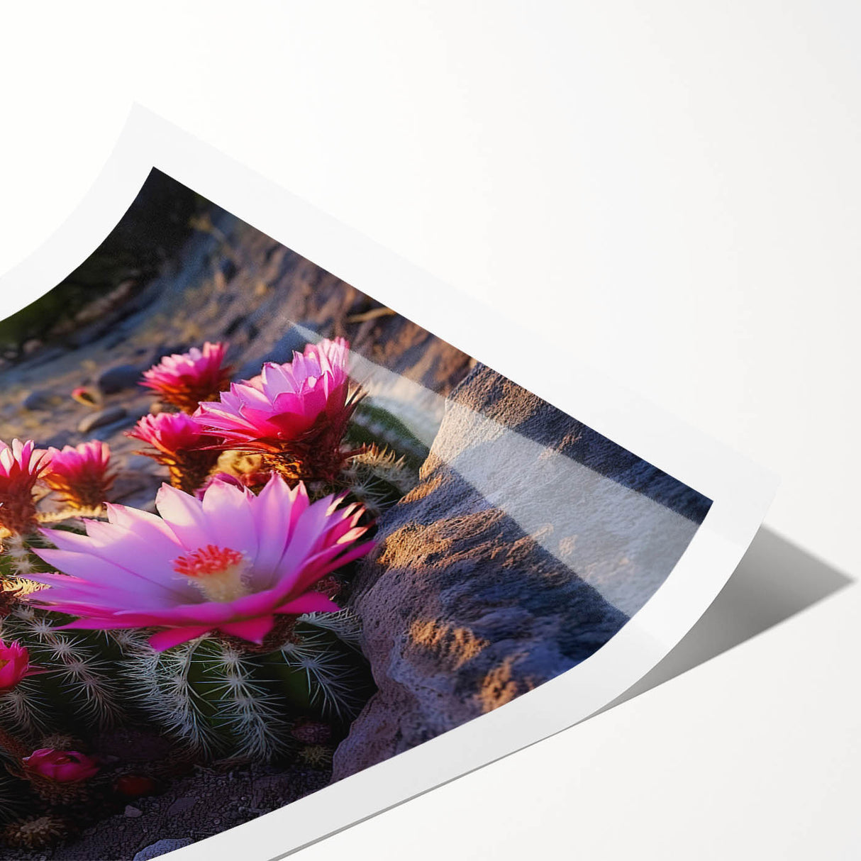 Botanical wall art print showcasing a vibrant cactus design with intricate details, rolled and ready for framing, perfect for home decor enthusiasts.