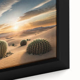 Framed botanical wall art featuring a vibrant cactus design with intricate details, set against a soft background for a modern aesthetic. Perfect for adding a touch of nature to home decor.
