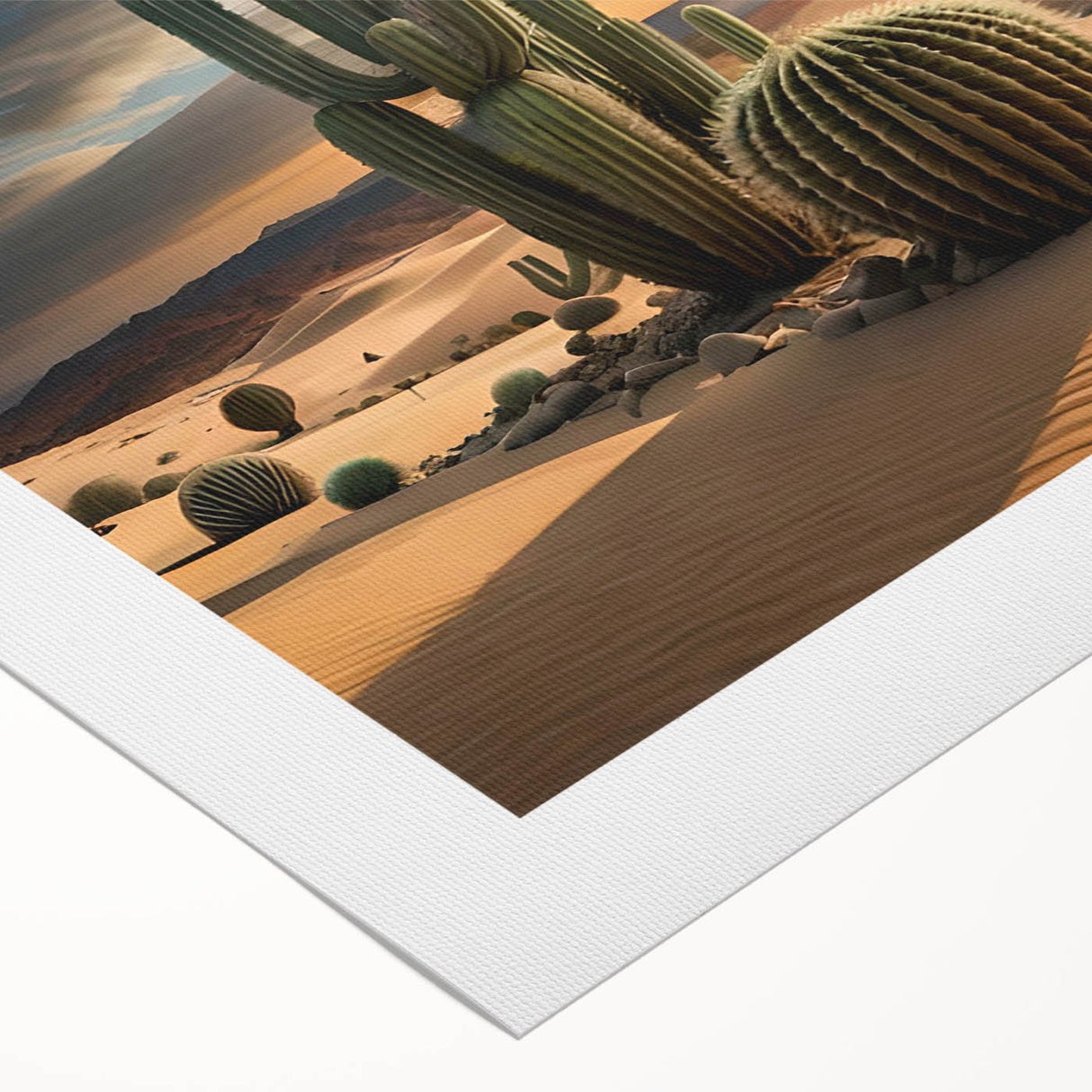 Botanical wall art showcasing a vibrant cactus design on rolled canvas, perfect for home decor; features rich colors and intricate details, ideal for nature lovers.