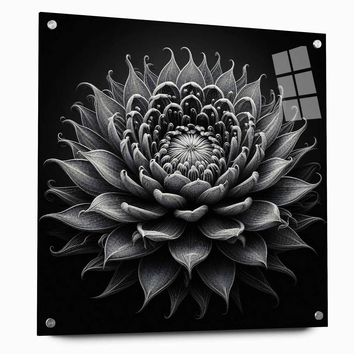 Botanical wall art design featuring vibrant cacti in an acrylic frame, showcasing intricate details and vivid colors, perfect for modern home decor or office spaces.