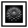 Framed botanical wall art showcasing a vibrant cactus design with a black frame and mat, perfect for modern home decor or office spaces.
