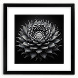 Framed botanical wall art showcasing a vibrant cactus design with a black frame and mat, perfect for modern home decor or office spaces.