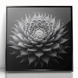 Framed wall art featuring a botanical cactus design with vibrant colors on a black background. Ideal for modern decor, enhancing interior aesthetics with nature-inspired themes.