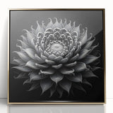 Framed wall art featuring a botanical cactus design with vibrant colors, set in an elegant gold frame, perfect for home decor and modern interiors.