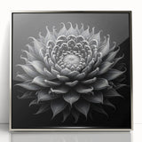 Framed wall art featuring a botanical cactus design in vibrant colors, set in a sleek silver frame. Ideal for modern home decor, adding a touch of nature.