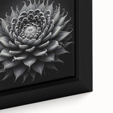 Close-up view of a framed botanical cactus wall art design showcasing intricate details and vibrant colors, perfect for modern home decor or office spaces.