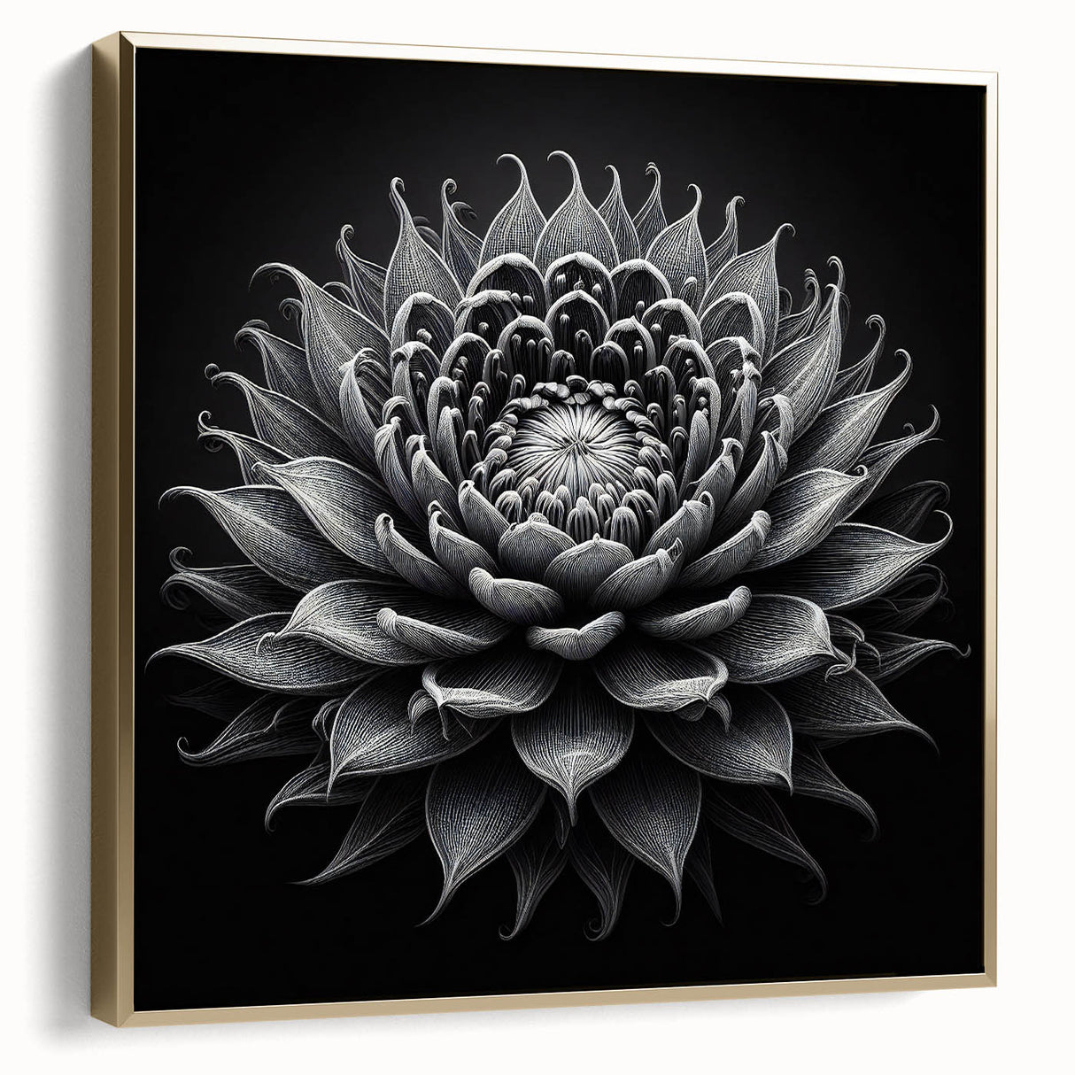 Framed wall art featuring a botanical cactus design in silver and gold tones, showcasing intricate details of cacti against a textured background, perfect for home decor.