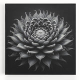 Colorful botanical cactus wall art design on stretched canvas, showcasing vibrant green cacti against a soft beige background, perfect for home decor.