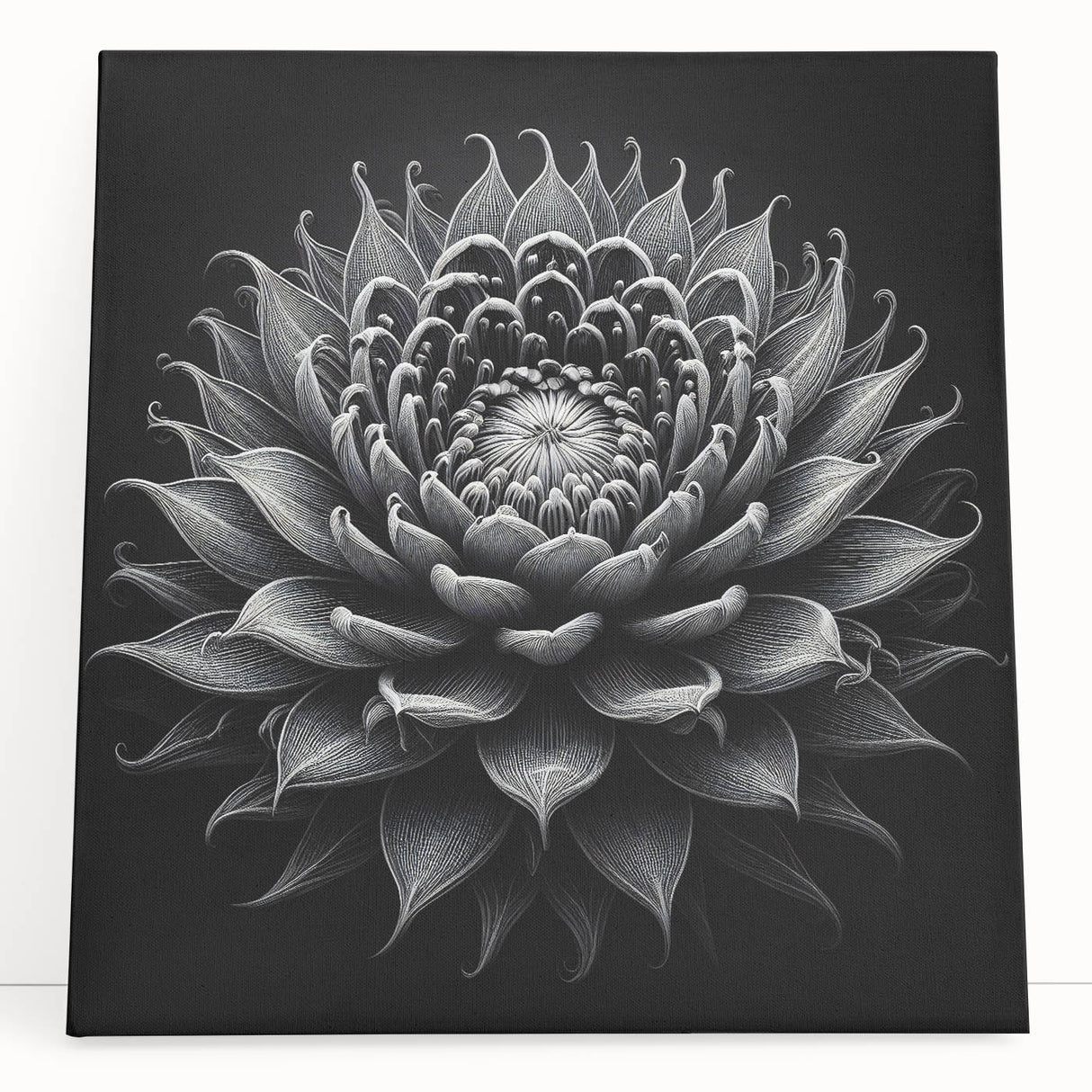 Botanical cactus design wall art on stretched canvas, showcasing vibrant green hues and intricate details, ideal for modern home decor and nature enthusiasts.