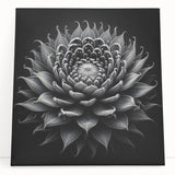 Botanical cactus design wall art on stretched canvas, showcasing vibrant green hues and intricate details, ideal for modern home decor and nature enthusiasts.