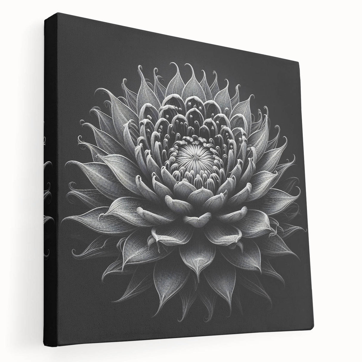 Stretched canvas wall art showcasing vibrant botanical cactus design in a modern aesthetic. Ideal for enhancing home decor with a touch of nature.