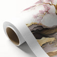 Rolled canvas artwork showcasing a delicate botanical cherry blossom design, featuring soft pink flowers against a neutral background, perfect for enhancing home decor.