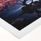 Cherry blossom wall art design on rolled canvas, showcasing delicate pink flowers against a soft white background, perfect for adding elegance to any decor.