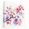 Cherry blossom wall art collection displayed on stretched canvas with a side view, showcasing delicate pink flowers against a soft background, perfect for home decor.